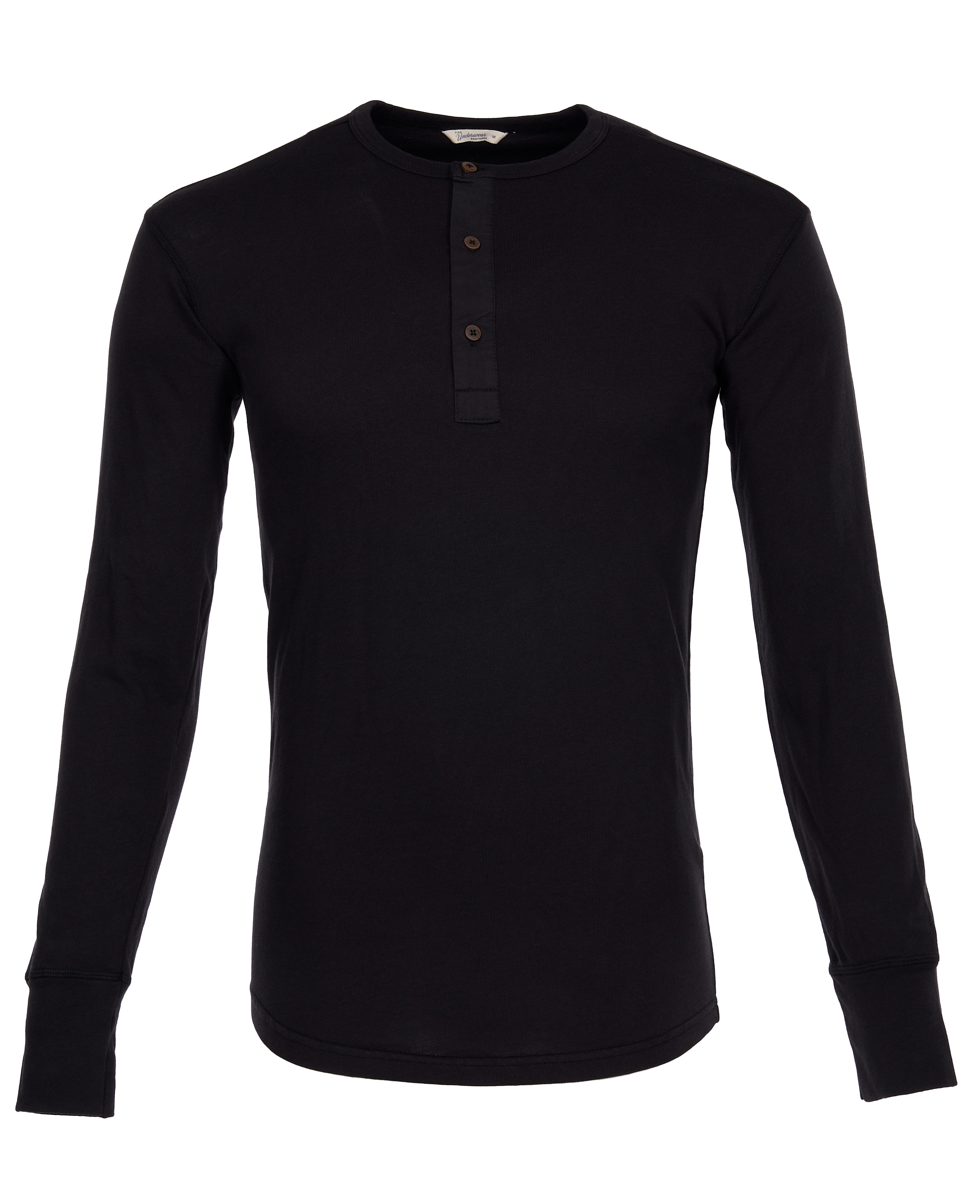 1927 Henley Shirt long sleeve faded black