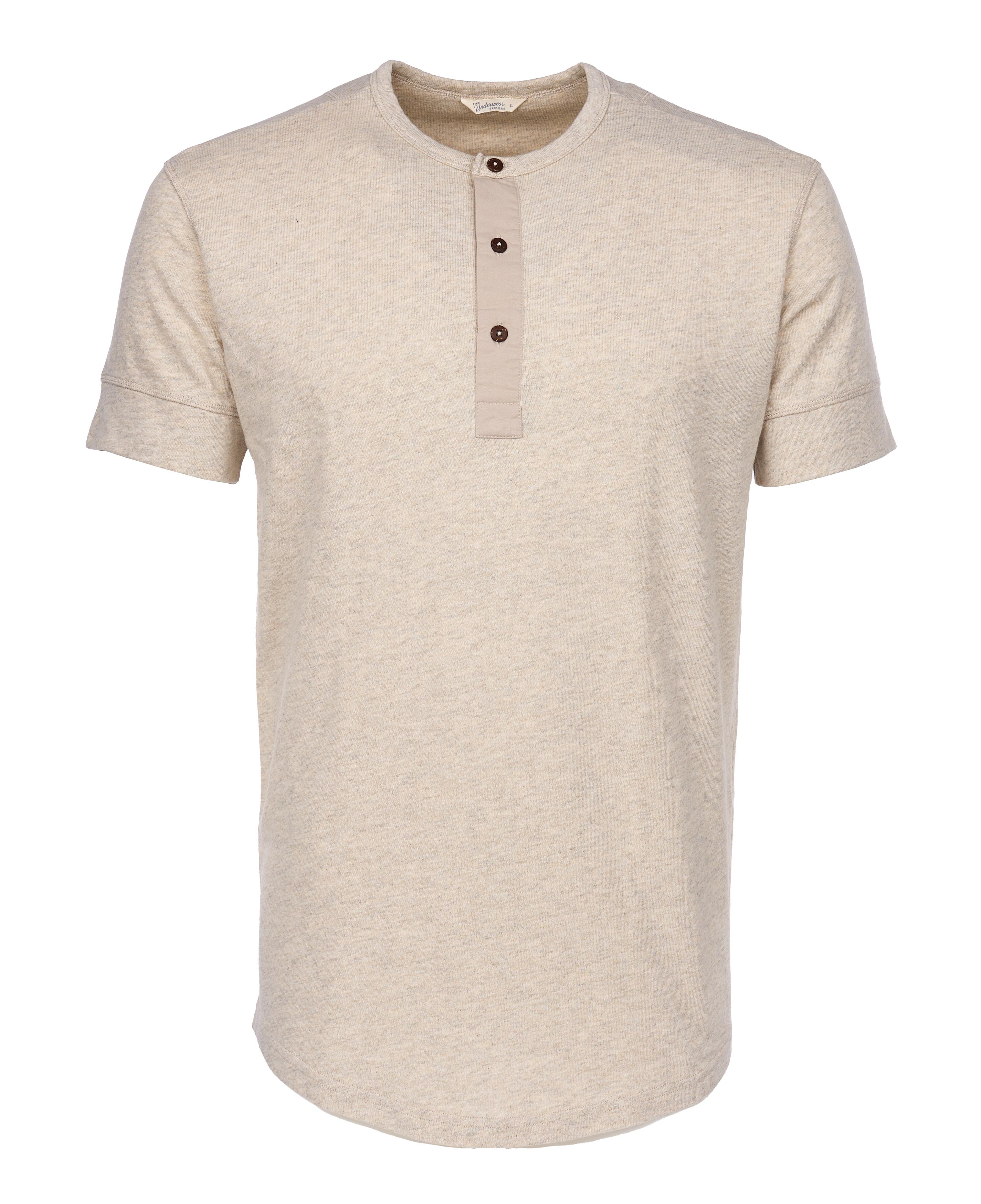 1927 Henley Shirt short sleeve ecru melange