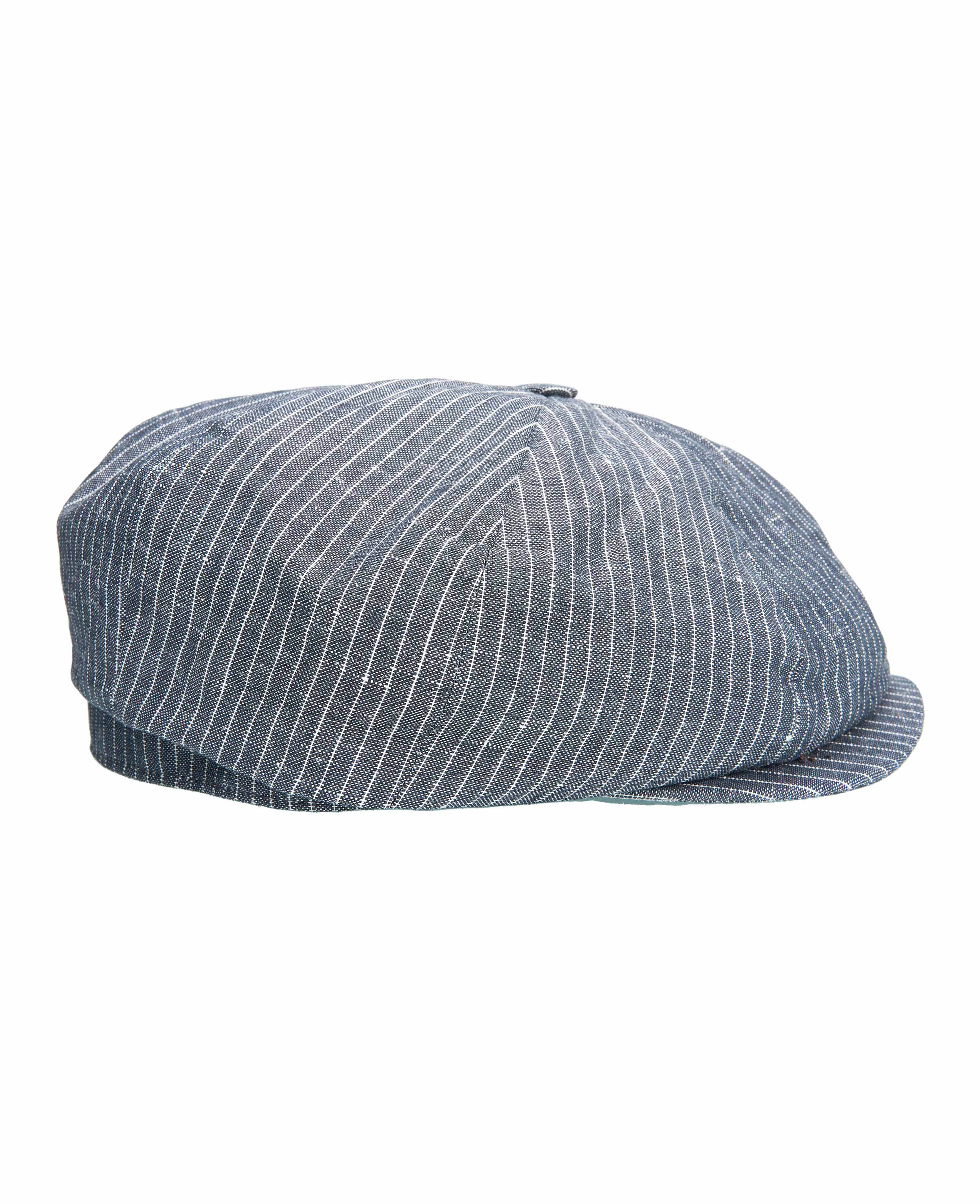 1928 Newsboy Cap grey striped linen 1928 Newsboy Cap grey striped linen
