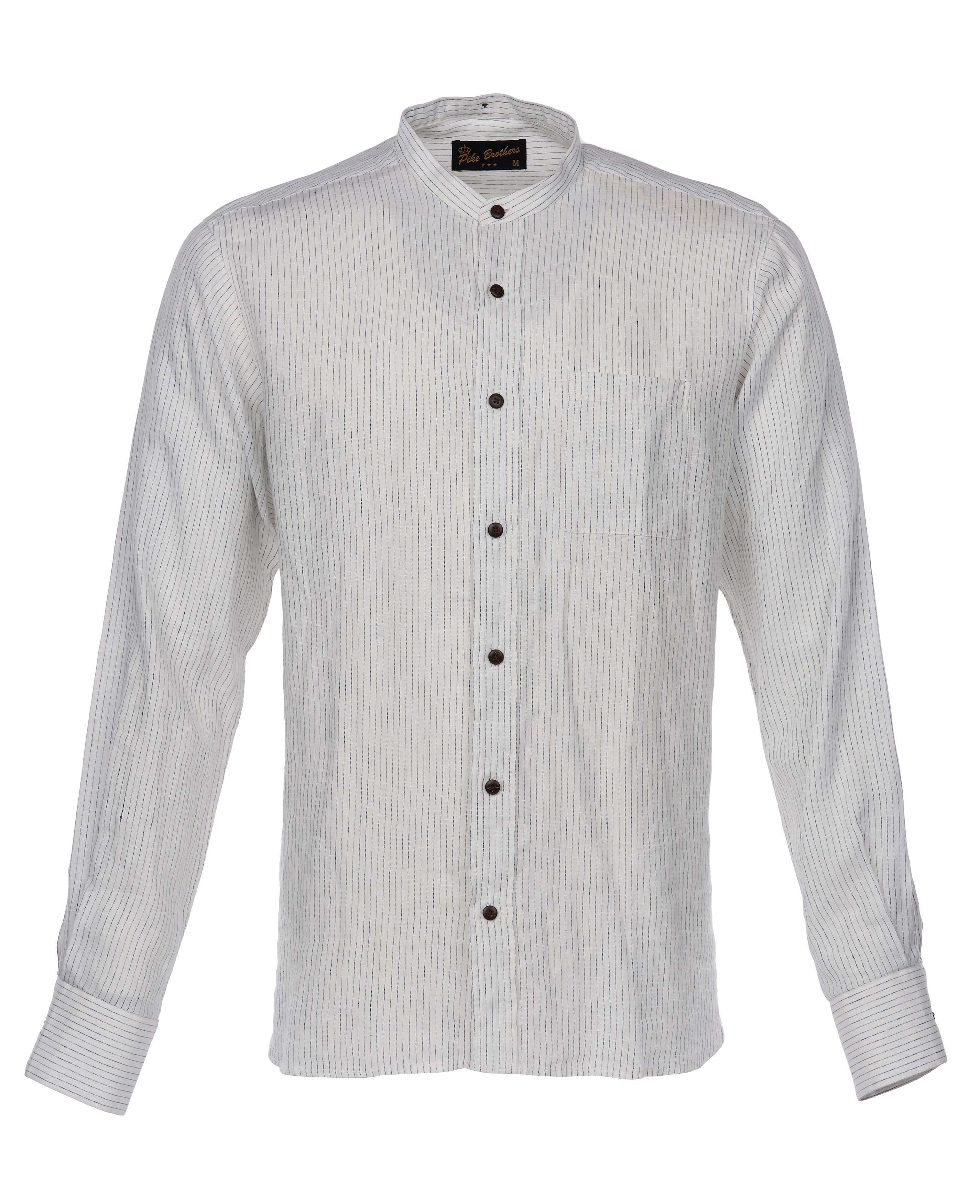 1923 Buccanoy Shirt white blue linen 1923 Buccanoy Shirt white blue linen
