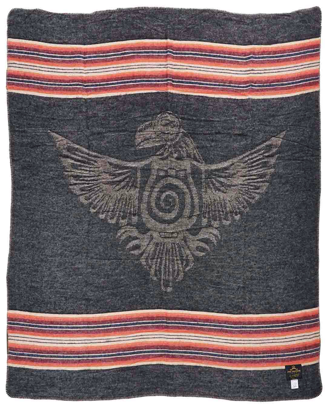 1969 Denakatee Depakatè wool blanket faded black 1969 Denakatee Depakatè wool blanket faded black